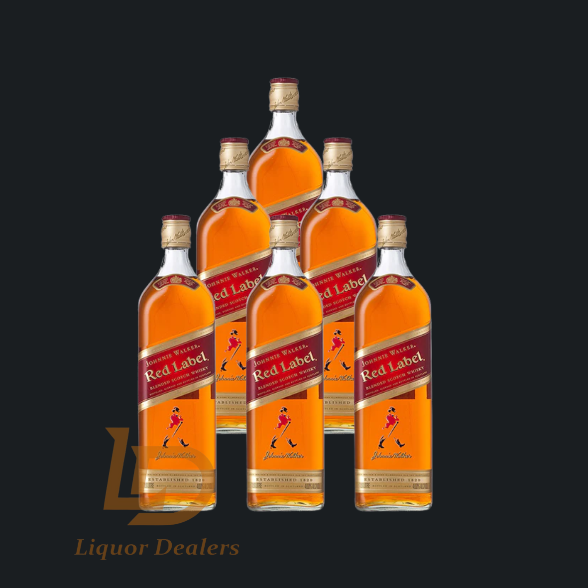 6x Johnnie Walker Red Label 1 Litre