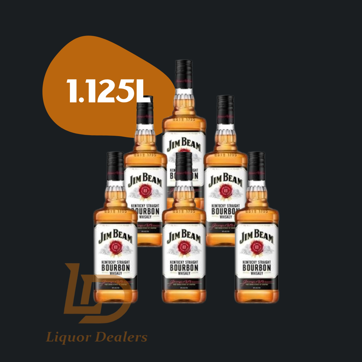 6x Jim Beam 1.125L (Case Deal)