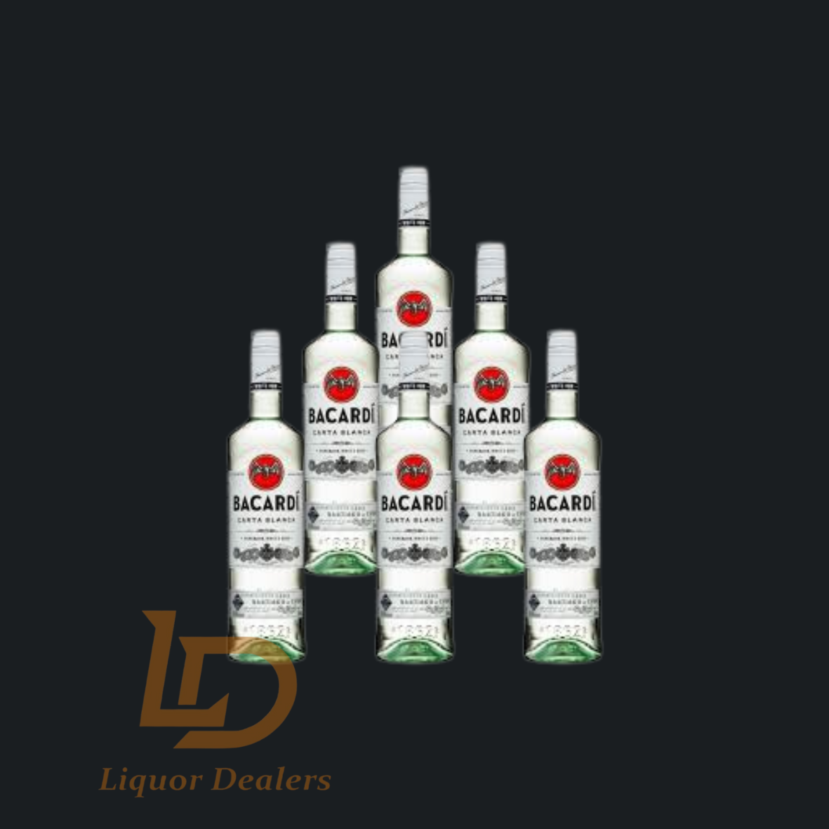 6x Bacardi White 1 Litre (Case Deal)
