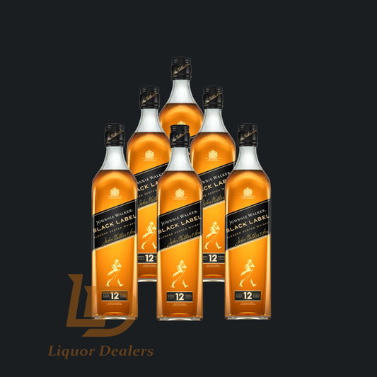 6x Johnnie Walker Black Label 1 Litre (Case Deal)